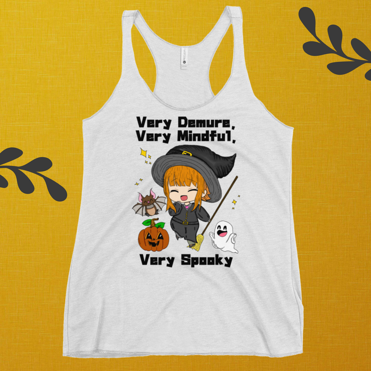 Very Demure, Very Mindful, Very Spooky Women's Racerback Tank