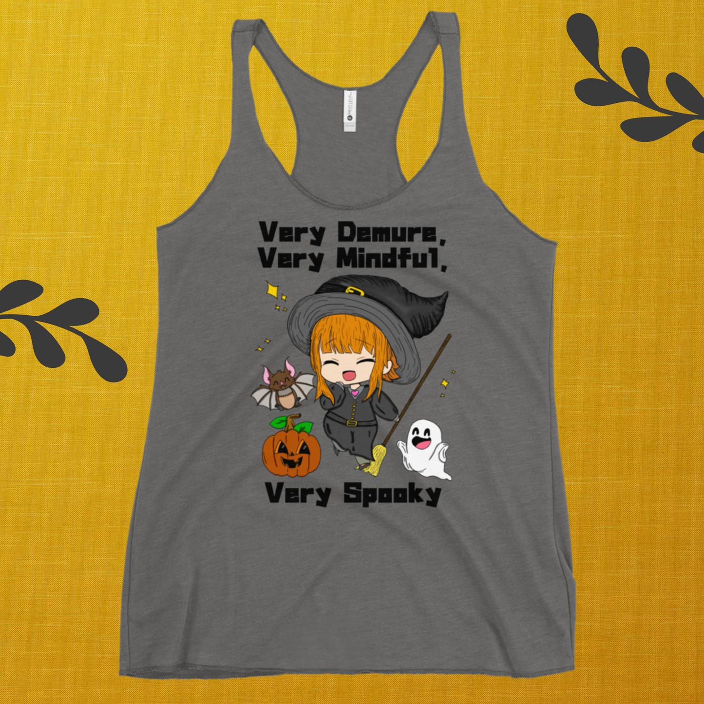 Very Demure, Very Mindful, Very Spooky Women's Racerback Tank